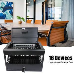 16 Bay Charging Cabinet with Locking Storage - White or Black