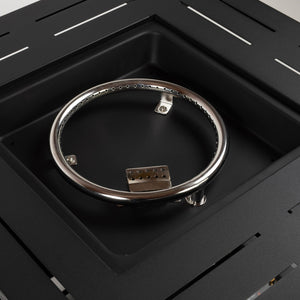 28" Propane Gas Fire Pit Table with 50000 BTU Heat Output - Black Steel