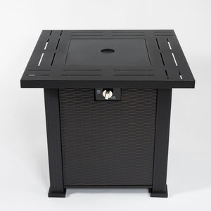 28" Propane Gas Fire Pit Table with 50000 BTU Heat Output - Black Steel