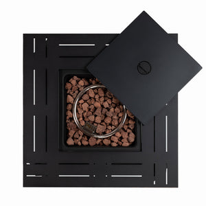 28" Propane Gas Fire Pit Table with 50000 BTU Heat Output - Black Steel
