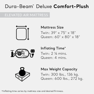 Intex Dura Beam Deluxe Pillow Raised Bed with Built In Pump, Queen