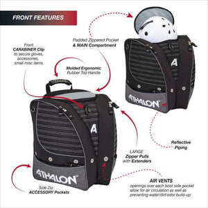 Athalon KIDS 306 Tri-Athalon Personalizeable Boot Bag /Backpack for Skiing, Snowboarding, Holds Boots, Helmet, Goggles, Gloves - TRAPSKI