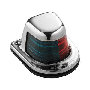 Attwood 1-Mile Deck Mount, Bi-Color Red/Green Combo Sidelight - 12V - Stainless Steel Housing - TRAPSKI