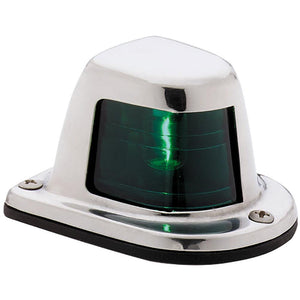Attwood 1-Mile Deck Mount, Green Sidelight - 12V - Stainless Steel Housing - TRAPSKI