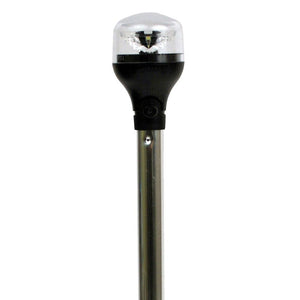 Attwood LightArmor Plug-In All-Around Light - 20" Aluminum Pole - Black Horizontal Composite Base w/Adapter - TRAPSKI