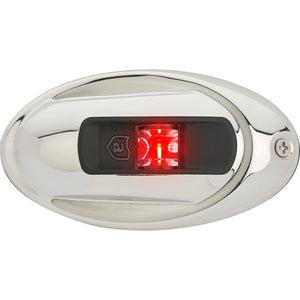 Attwood LightArmor Vertical Surface Mount Navigation Light - Oval - Port (red) - Stainless Steel - 2NM - TRAPSKI