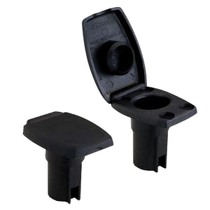 Attwood Oval 2-Pin Base f/Angled Pole - Black - TRAPSKI