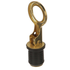 Attwood Snap-Handle Brass Drain Plug - 1" Diameter - TRAPSKI