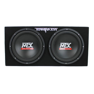 MTX TNE212D 12" 1200W Dual Loaded Car Subwoofers Box & Planet 1500W Amp with Kit - TRAPSKI