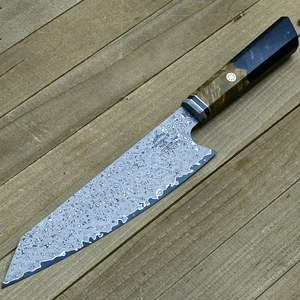 Aurora Japanese Chef Knife with Olive Burl Wood & Resin Composite Handle - TRAPSKI