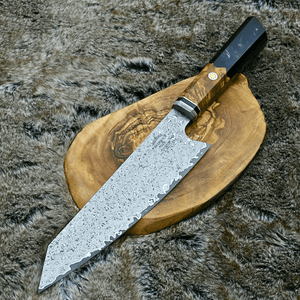 Aurora Japanese Chef Knife with Olive Burl Wood & Resin Composite Handle - TRAPSKI