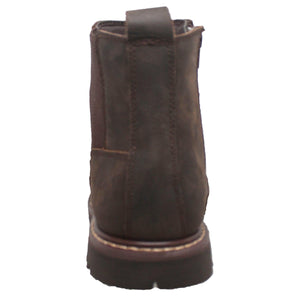 Aussie: Men's 6" Chelsea Pull on Work Boot - Brown 9843 - TRAPSKI