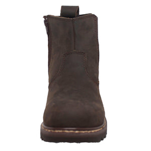 Aussie: Men's 6" Chelsea Pull on Work Boot - Brown 9843 - TRAPSKI