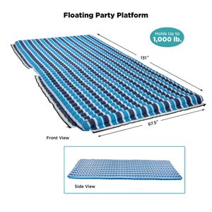 Aqua Supersized Plank Inflatable Floating Raft with Dual Action Hand Pump, Blue