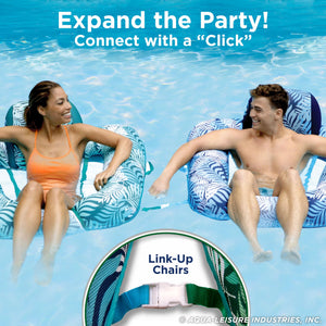 Aqua Zero Gravity Inflatable Pool Chair Lounge Float with Hand Pump, Teal Fern