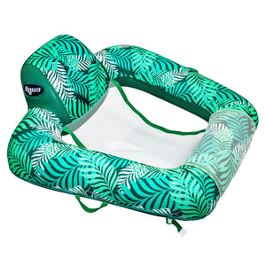 Aqua Zero Gravity Inflatable Pool Chair Lounge Float with Hand Pump, Teal Fern