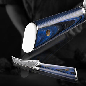 Azure Japanese VG10 Damascus Chef Knife Set with G10 Handle and Sheath - TRAPSKI