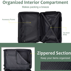 GigaTech 3-Piece Hard Shell Luggage Set (Green)