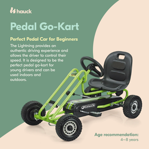 hauck Ergonomic Pedal Ride On Go Kart Toys for Boys and Girls Ages 4 to 8, Green