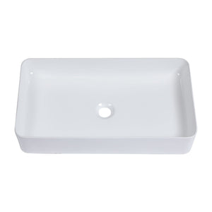 Modern Ceramic Rectangular Bathroom Vessel Sink With European Design