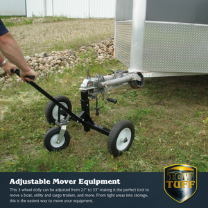 Tow Tuff TMD-1000C2 Adjustable Steel 1000 lb Heavy Duty Trailer Dolly w/ Caster