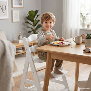 hauck Alpha High Chair Tray Table Compatible with Wooden Alpha+ and Beta+, White