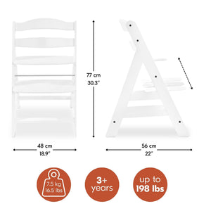 hauck Alpha High Chair Tray Table Compatible with Wooden Alpha+ and Beta+, White