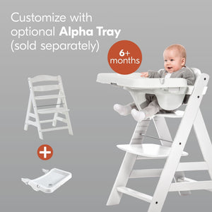 hauck Alpha High Chair Tray Table Compatible with Wooden Alpha+ and Beta+, White