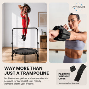 JumpSport 350 PRO Indoor Lightweight 39" Round Fitness Trampoline with 4 Videos