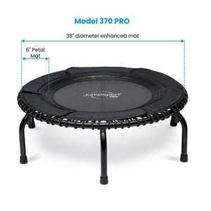 JumpSport 370 PRO Indoor Heavy Duty Lightweight 39 In Fitness Trampoline, Black