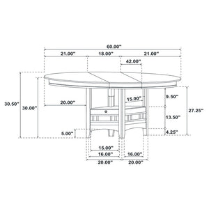 Lavon - Oval Extension Leaf Dining Table With Built In Storage - Gray