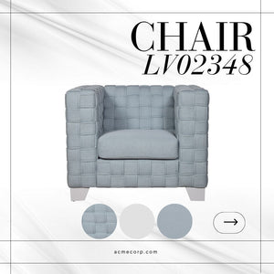 Saree Chenille Chair - Light Blue