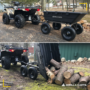 Gorilla Carts Heavy Duty Poly Yard Dump Cart Garden Wagon with 16 Inch Tires