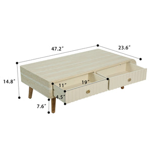 Coffee Table with Veneered Faux Marble Tabletop