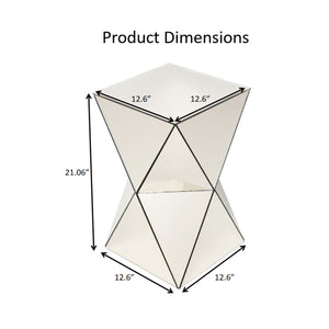 Champagne Mirrored Geometric Side Table
