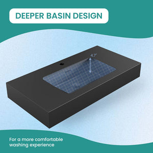 BB02-36-109 Integrated Engineered Solid Surface Basin Matte