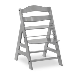 hauck Alpha+ Grow Along Adjustable Wooden Baby High Chair Seat, Beechwood, Grey