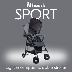 hauck Sport T13 Lightweight Compact Foldable Stroller Pushchair, Charcoal Stone