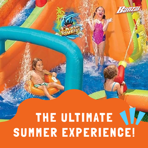 Banzai Lazy River Inflatable Outdoor Adventure Water Park Slide and Splash Pool