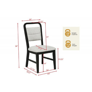 Dining Kitchen Side Chair With Curved Back Design (Set of 2) - Black / Gray
