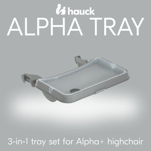 hauck Alpha High Chair Tray Table Compatible with Wooden Alpha+ and Beta+, Grey