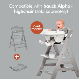 hauck Alpha High Chair Tray Table Compatible with Wooden Alpha+ and Beta+, Grey