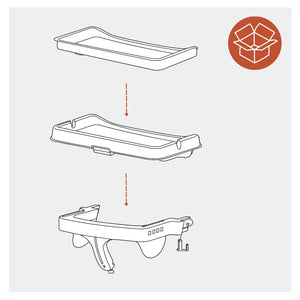 hauck Alpha High Chair Tray Table Compatible with Wooden Alpha+ and Beta+, Grey