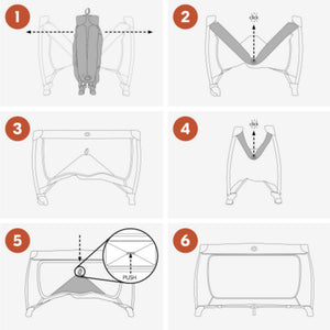 hauck Sleep N Play Center Portable Travel Cot w/Bassinet & Playpen, Stars Grey