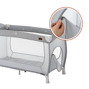 hauck Sleep N Play Center Portable Travel Cot w/Bassinet & Playpen, Stars Grey