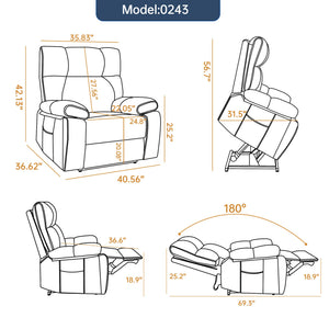 ComfortMax Dark Oversized Lift Recliner Chair