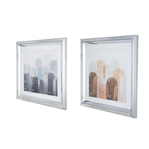 S/2 23.6x23.6' Kaiden Crystal Mirror Framed Wall Art