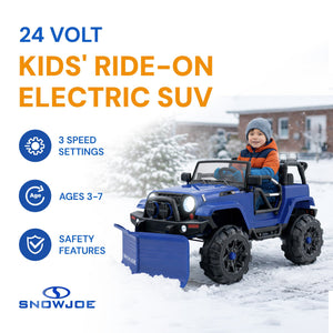 Snow Joe 24V Ride On Car Toy with Snow Plow Scoop and Parental Remote, 24V-SUV1