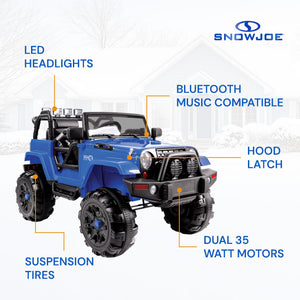 Snow Joe 24V Ride On Car Toy with Snow Plow Scoop and Parental Remote, 24V-SUV1