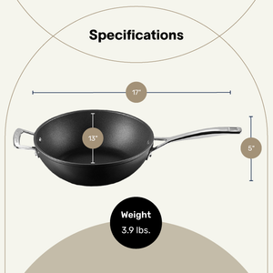 Calphalon Premier 13 Inch Hard Anodized MineralShield Nonstick Flat Wok Pan